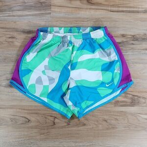 🩵Nike Turquoise Blue & Lime Green Camo Dri-Fit Athletic Shorts Youth XLarge
